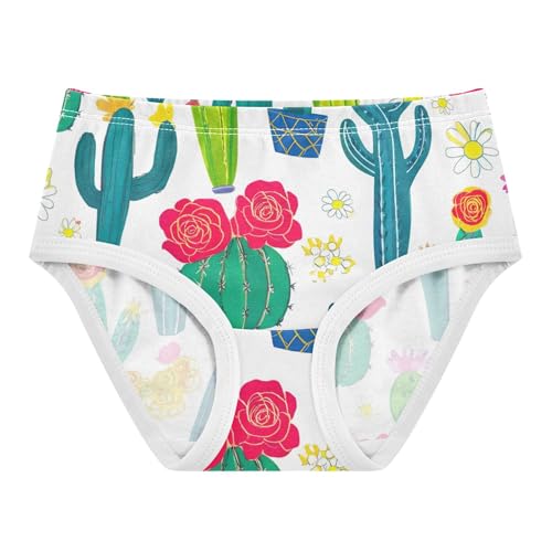 Cotton Toddler Underwear Floral Watercolor Cartoon Cactus Floral Panties for Girl Print Kids Briefs Undies 2t