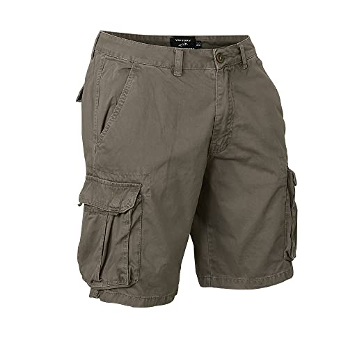 Victory Men's Cargo Shorts Cotton Lightweight Multi Pocket Casual Outdoor Hiking Shorts - Charcoal - 36 #TOP1