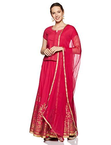 BIBA Pink Straight Cotton Suit Set40