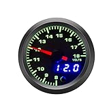 Especificación: YINGGEXU Medidor de tacómetro Turbo Boost voltios Aire-Agua velocímetro Temperatura del Aceite hidráulico Dragon 2\"52 mm de Doble LED de visualización de vehículos de 12V (Color : Voltage)