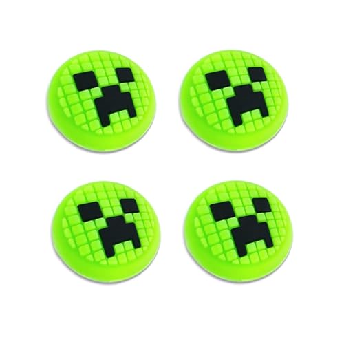 Thumb Grips Caps for Nintendo Switch 1/ OLED/Lite, 4 Pcs Silicone Switch Thumb Grips Soft Joystick Caps Cute Gaming Accessories Joystick Covers Thumbstick Button Cap Improve Gaming Experience, Green