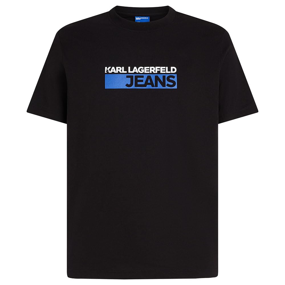 Karl Lagerfeld Jeans Men's Black Slim Short Sleeve Logo Tee, Slim Fit, S