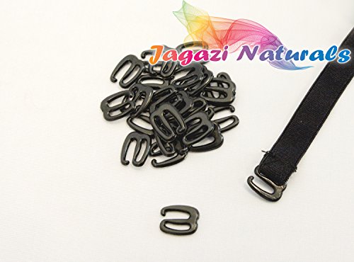 Adjustable Straps. Hooks. Elastic Stretchy Band Wig making. Lace Wig Cap. Elastic tape. Bra straps (Black hooks 24 pieces)