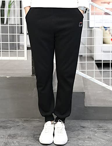 HangNiFang Boys Girls Fleece Lined Sweatpants Elastic Waist Winter Warm Jogger Pants4