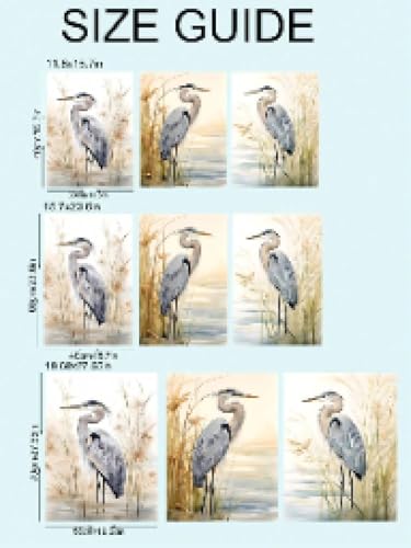 Aigrette et grue blanche affiche triptyque avec cadre inclus