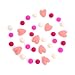 Glaciart One Pom Pom Garland - Wool Felt Ball Garland - 9 Feet, 25 Balls, 8 Hearts, 4 Valentines Colors, Pom Pom Decorations, Nursery Decor, Bunting, Birthday Party Decorations, Carnival, Photo Prop