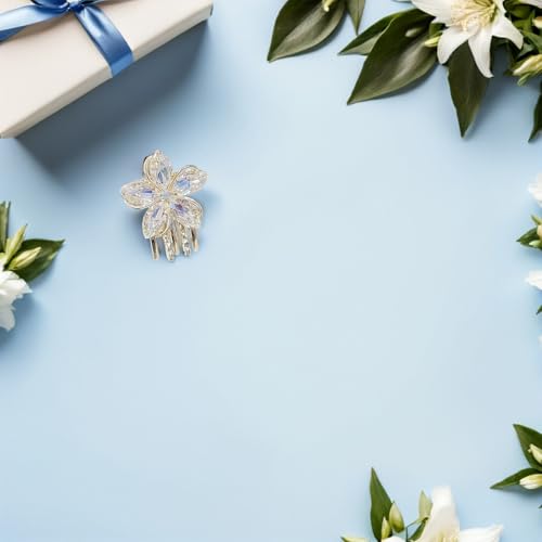 FRCOLOR Pinza Flor Mini 3 Piezas Clip Pequeño con Diseño de Flor de Cristal para Mujer miniatura 5
