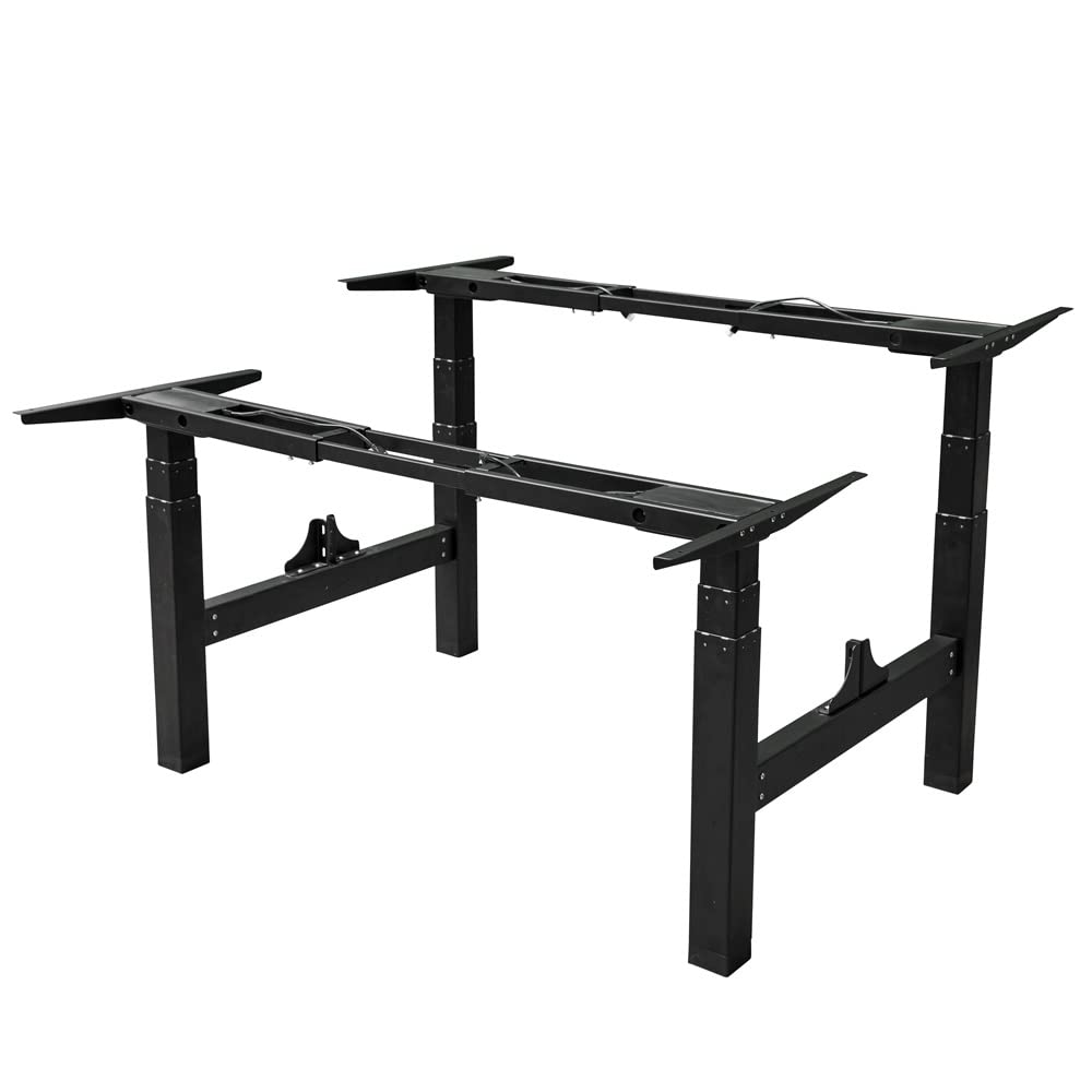 Vivol Podwójne biurko Duo 2 x 2 silnik – elektryczna regulacja wysokości – 180 x 80 cm – czarny/biały – profesjonalne podwójne miejsce pracy
