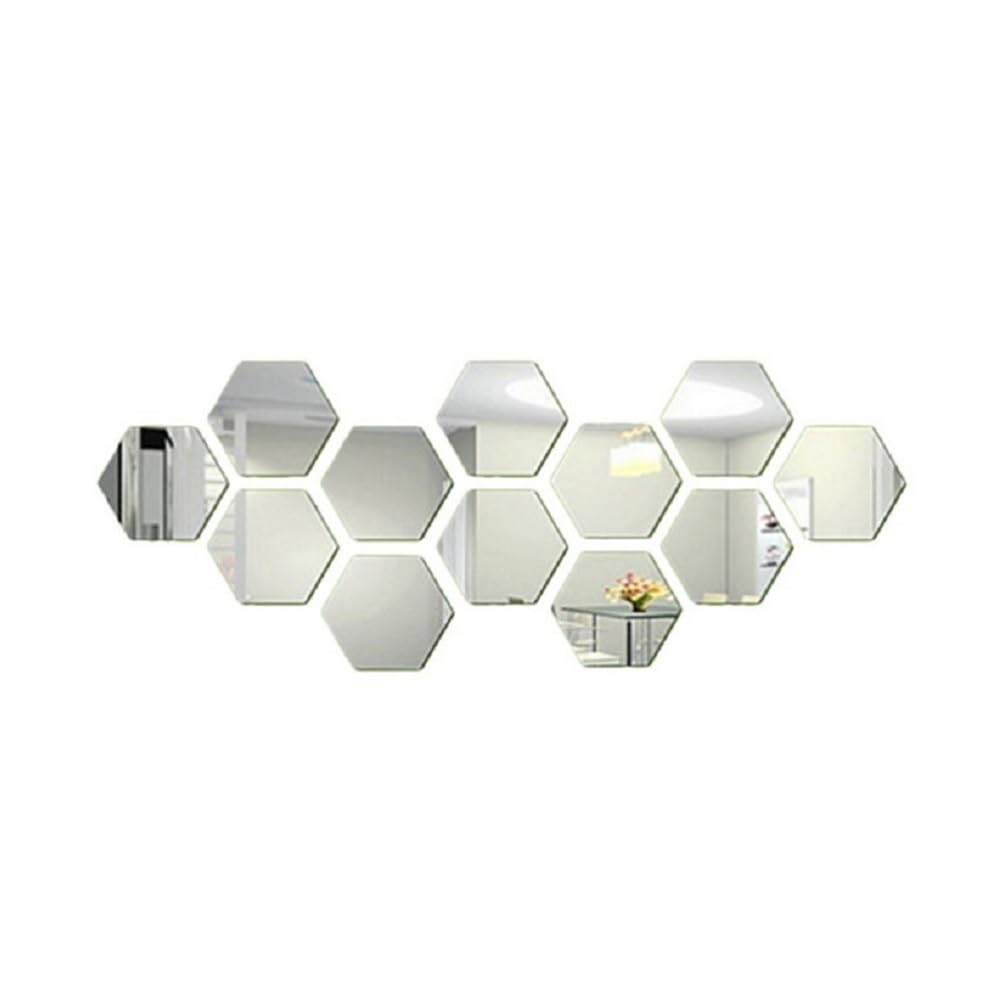 Ropicean 12Pcs Self-Adhesive Mirror Wall Stickers Acrylic Decorative