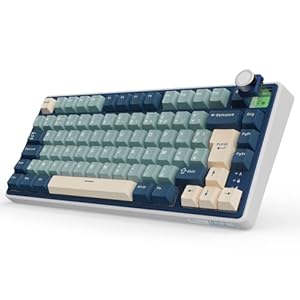 RK ROYAL KLUDGE R75 Clavier Gamer Tir Mode Gasket Mounted, sans Fil Mécanique RVB, AZERTY Français avec Knob, TKL 75% Hot Swap QMK/Via, PBT Keycaps, Creamy Switch