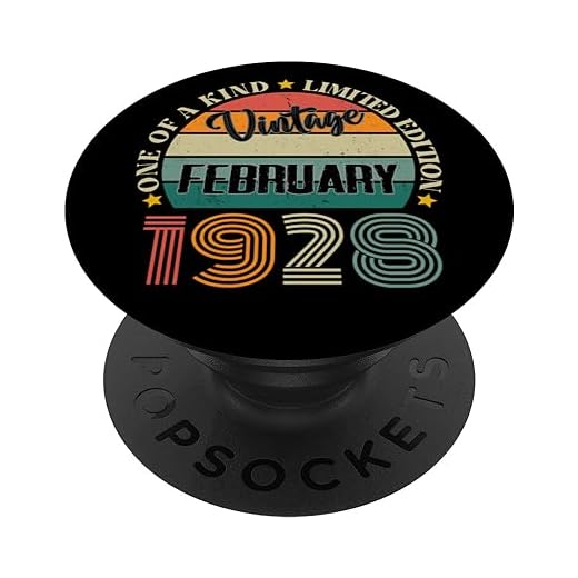 96 Años Vintage Febrero 1928 96 Cumpleaños Retro PopSockets PopGrip Intercambiable