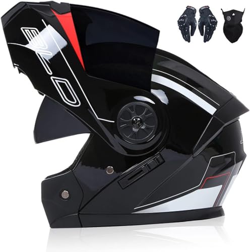 Casque de moto intégré modulable double visière pour adultes