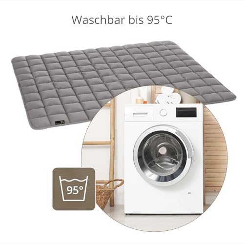 Pointer | Hundedecke 110 x 90 cm, Gepolstert & Strapazierfähig - Hundematte Waschbar bis 95°C, Liegedecke für Boden oder Sofaschutz - Outdoor geeignet (L - 110x90 cm, Hellgrau)