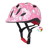 Atphfety Kids Toddler Bike Helmet, Adjustable Boys Girl Helmets from Baby to Children(Age 1-8), Multi Sports for Bicycle Skate Scooter with LED Light (Pink Unicorn, XS:47 cm - 52cm/18.5-20.5 inch)