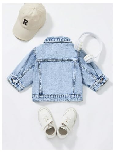 Floerns Girl's Short Sleeve Denim Jacket Button Down Collared Neck Jean Outerwear Coat2