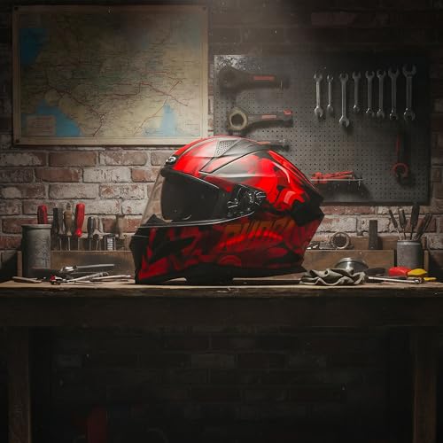 Image of Steelbird SBH-25 Rudra Agni ISI Certified Full Face Graphic Helmet for Men