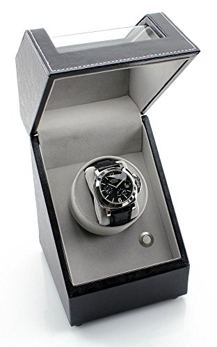Heiden Battery Powered Single Watch Winder In Black Leather #TOP2