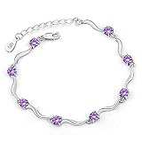 LMRJHAZ Brazalete de Brazalete Ajustable de Plata, Brazalete de Plata esterlina para Mujeres, Pulsera de Plata esterlina con Pulsera pulsita Pulsera de Damas exquisitas Joyas de Plata esterlina