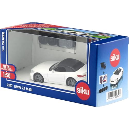 Siku 2347, Bmw Z4 M40I Auto Giocattolo Per Bambini, 1:50, Metallo E Plastica, Bianco, Ruote Rimovibili, Incl. Foglio Di Adesivi Con Design M - 6