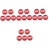 Operitacx Lot de 20 feuilles de panneau de supermarché routier autocollant rouge lent résistant au marquage fenêtre hôtel vinyle libre forme instructions hôpital météo