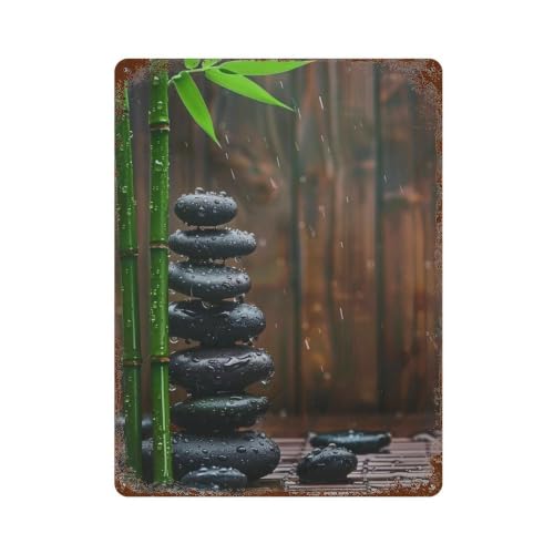 Plaque métal Dewy Bamboo Still 04 habiller mur vide