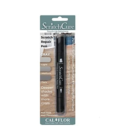Cal-Flor PE49401CF ScratchCure 3 Shade Double Tipped Repair Pen for Use on Wood, Laminate, Flooring & Furniture, Gray Cover