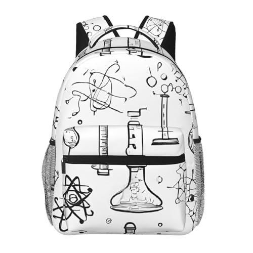 Sac à dos imprimé chimie enfants avec bandoulière réglable protectrice pour ordinateur