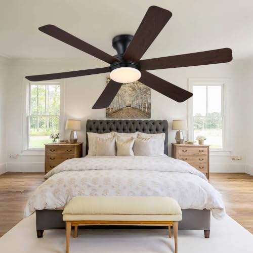 Ceiling Fans with Lights,46" Low Profile Ceiling Fan,Flush Mount (Brown) by GJeg - Used condition - Image 9