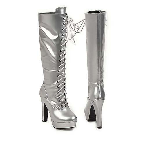 Bottes à talons super hauts pour femmes de grande taille en automne hiver