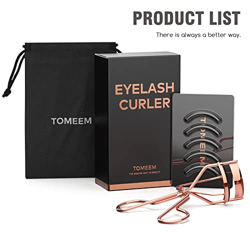 Eyelash Curler With Comb, Tomeem Professional Volumizing Lash Lift Kit Lash Curler With Refill Pads For Home & Travel Uses, Rose Gold #TOP5
