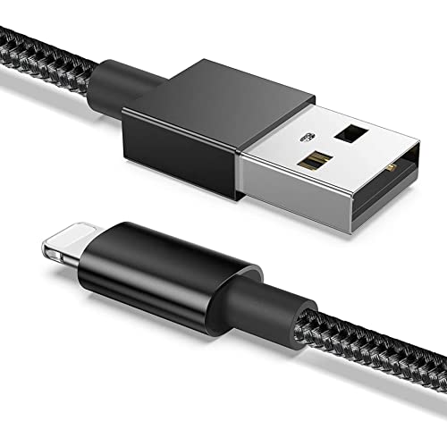 MAXIMUM RANGE E-SELLERS iPhone Charger Cable Lightning Cable [3.3ft/ 1M] iPhone Charger Nylon Braided Fast iPhone Charging Cable Lead for iPhone 14 13 12 11 Pro Max XR XS X 8 7 SE 2020 - Black