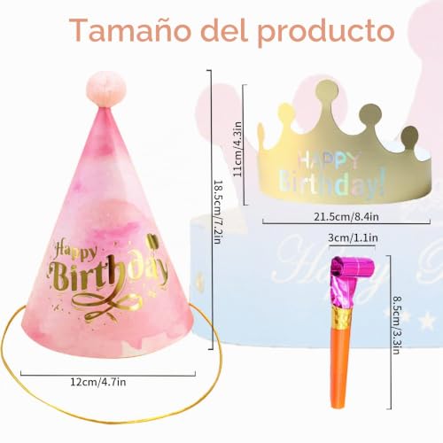 Miniatura 2 de Youyike 24 Piezas Sombreros De Fiesta, Sombreros Del Cono De La Fiesta Gorros De Fiesta De Cumpleaños Matasuegras Niños, Para Fiestas De Cumpleaños De Niños Y Niñas