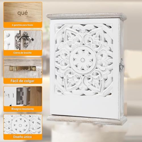 Portallaves decorativo de madera para la puerta principal 4