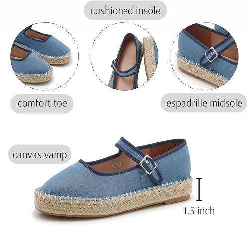 Women's Mary Jane Espadrilles Woven Espadrille Outsole Canvas Summer Flats2