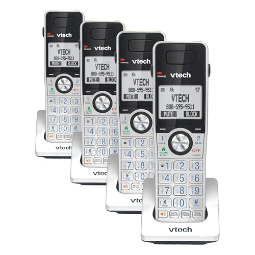 Image of VTech IS8101 Accessory Handset for IS8151 Phones with Super Long Range up to 2300' DECT 6.0,Call Blocking,Connect to Cell,Headset jack,Belt-clip,Power backup,Intercom & Expandable to 12 HS (Pack of 4)
