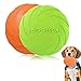 2 Piezas Frisbees de Perro, Juguete de Disco Volador para Perro, Perros interactivos Frisbee para Adiestramiento de Perros Juguetes de Tiro, Captura y Juego(Verde, Naranja)