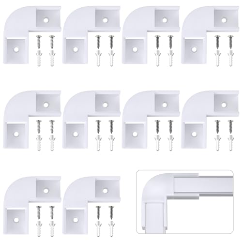 HOMMAND 90 Degrees Corner Connector 10 Pcs, LED Profile Corner Connectors, 90 Degrees LED Channel Corner Connectors for U Shape LED Aluminium Profile, Screws Included