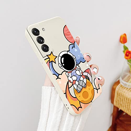 Coque Samsung Note 10 Plus astronaute peinture liquide souple blanc