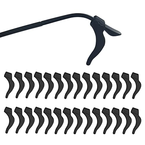YINGFENG 16 Pairs Black Eyeglass Ear Grip with Storage Box, Anti Slip Eyeglass Retainer, Premium Silicone Ear Hook, Never Worry About Missing Your Glasses or Sunglasses Again