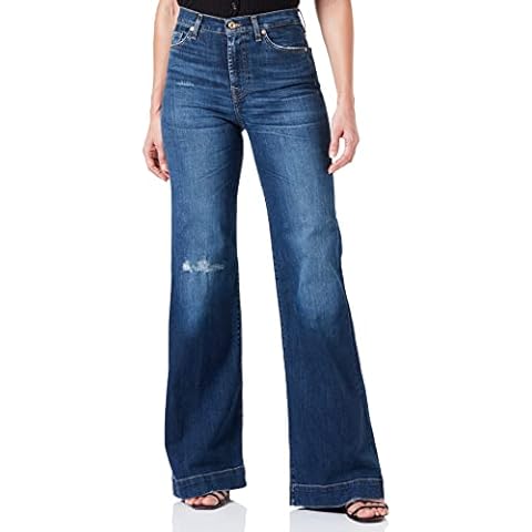 7 For All Mankind Women's Modern Dojo Jeans, Dark Blue, Regular Cover