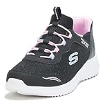 Skechers Girl's Bounder Simple Cute Sneakers, Black Synthetic/Trim, 2 UK Child
