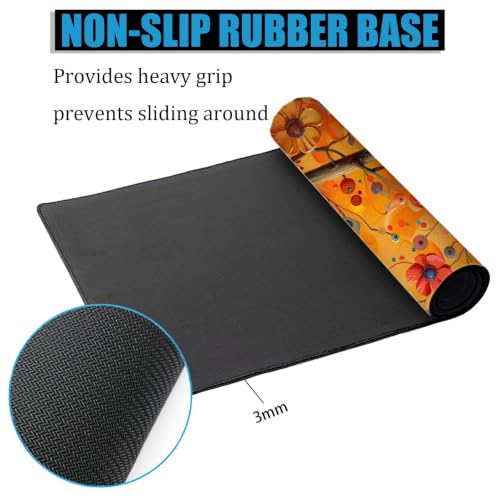 Tapis de souris oiseau XL 600x400mm floral pour bureau et gaming - 4