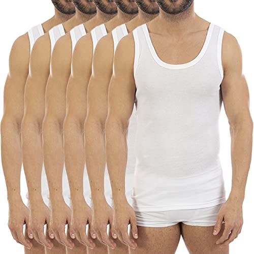 LACOTEX L C T Multi Packs Économies - T-shirt intérieur pour homme à bretelles LCT115 Fina, confortable et adaptable., blanc, L Cover