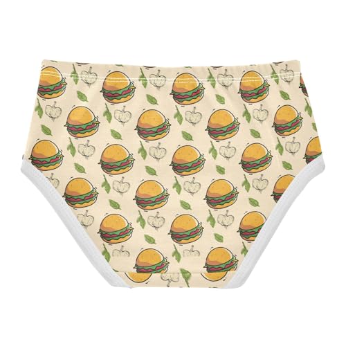 Little Girl Underwear Toddler Panties Kids Undies Hamburger Soft Cotton Briefs 2T-8Y2