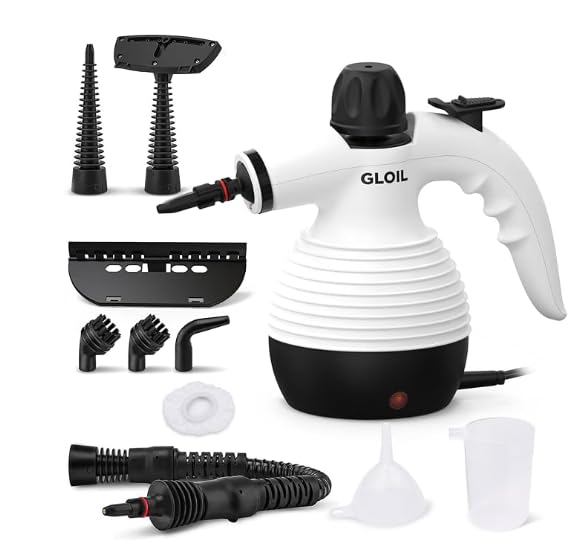 Handheld Steam Cleaner a versatile and portable home cleaning device comes with a 10-piece accessory set Effortlessly removes