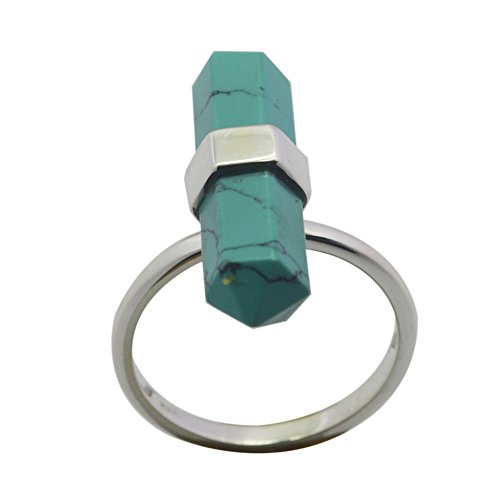 Anneaux en argent sterling turquoise véritable bague fait main taille H I J K L M N O P Q R S T U V W X Y Z