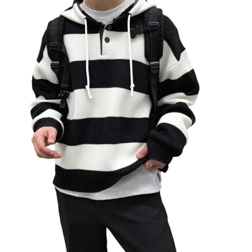 Sweatshirt sweat-shirt homme pull en grosse maille thermique à capuche