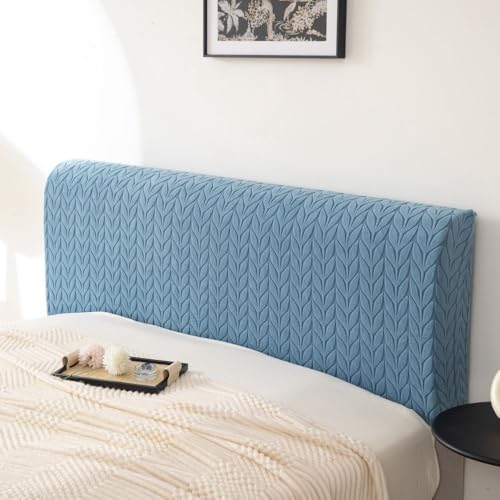 HOMETHREADS Stretchable Lycra/Velvet Bed Headboard Cover Soft BedHead Dust-Proof Cover,Head Back Protector 2 to 3.3 Feet Single Bed (Blue,90x65cm)