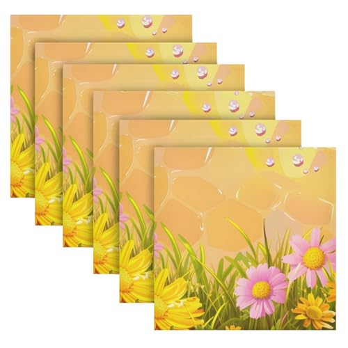 Servilletas de Tela Multicolor con Diseño de Abejas Pack de 6 miniatura 2