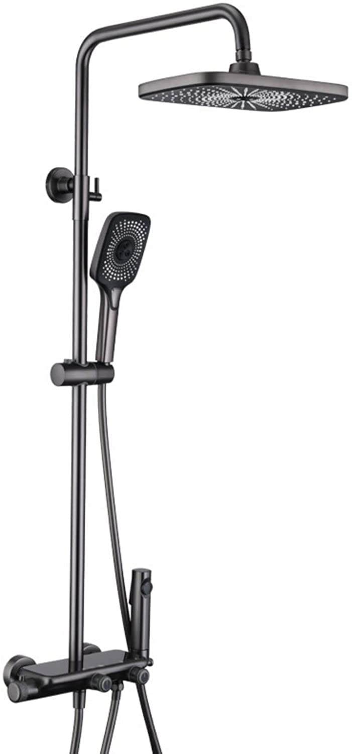 AYCDL Shower System, Shower Faucet Set Wall Mounted Rain Shower Combo Set Height Adjustable Shower Set with 12 Inches Rainfall Shower Head, Tub Spout, Handheld Spraye,Gray